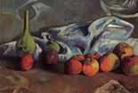 Поль Гоген Натюрморт яблоками и зеленой вазой-1890